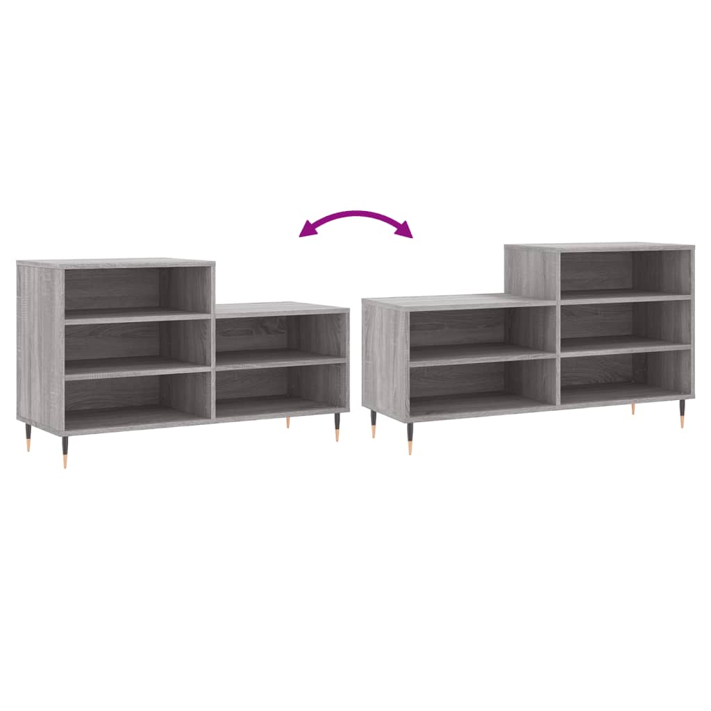 vidaXL Shoe Cabinet Grey Sonoma 102x36x60 cm Engineered Wood