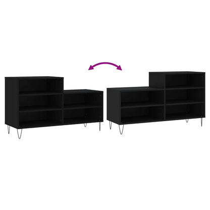 vidaXL Shoe Cabinet Black 102x36x60 cm Engineered Wood