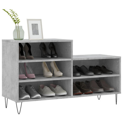 vidaXL Shoe Cabinet Concrete Grey 102x36x60 cm Engineered Wood