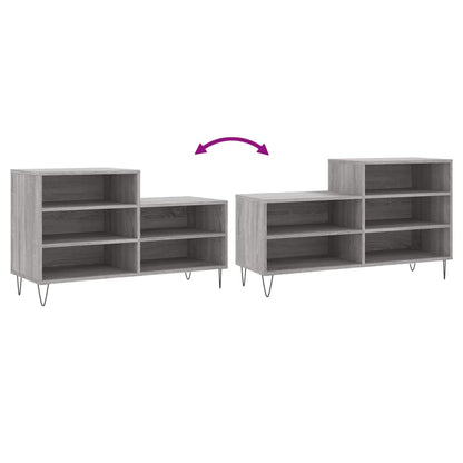 vidaXL Shoe Cabinet Grey Sonoma 102x36x60 cm Engineered Wood