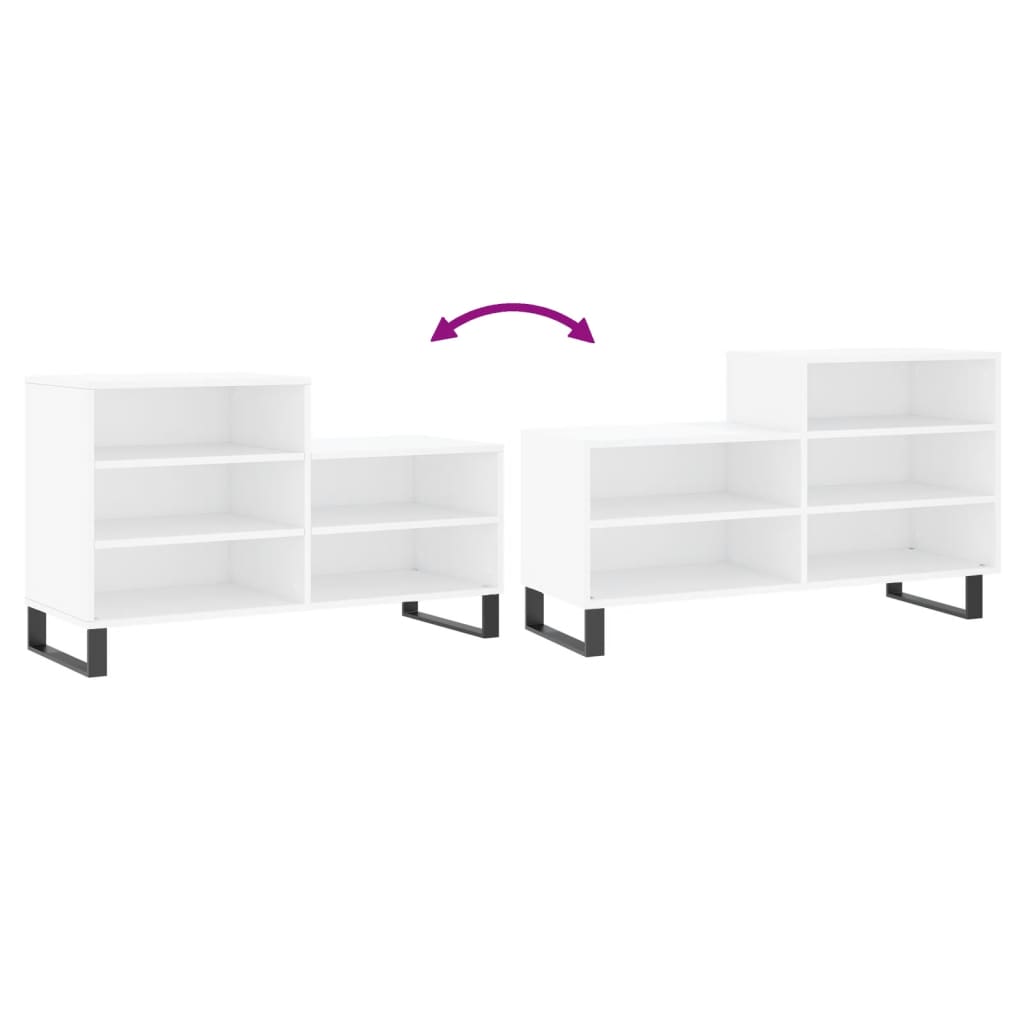 vidaXL Shoe Cabinet White 102x36x60 cm Engineered Wood