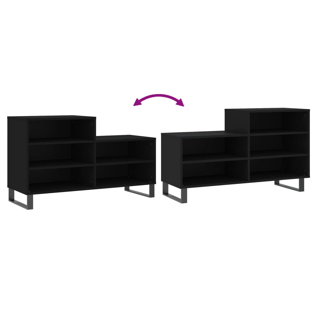 vidaXL Shoe Cabinet Black 102x36x60 cm Engineered Wood