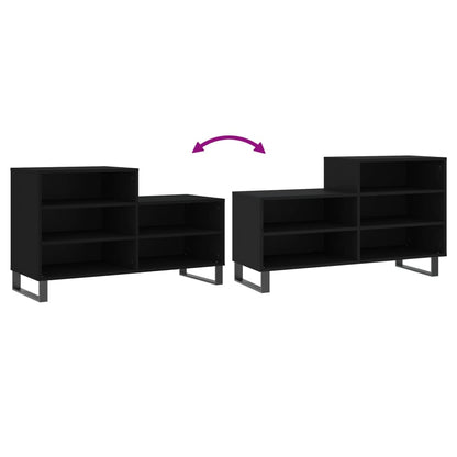 vidaXL Shoe Cabinet Black 102x36x60 cm Engineered Wood