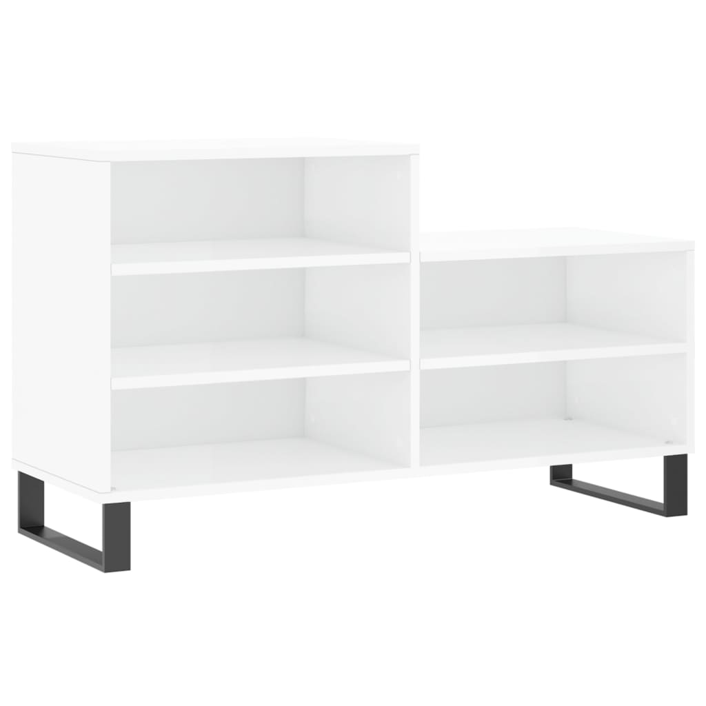 vidaXL Shoe Cabinet High Gloss White 102x36x60 cm Engineered Wood