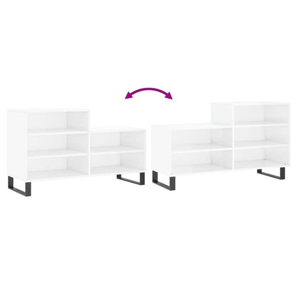 vidaXL Shoe Cabinet High Gloss White 102x36x60 cm Engineered Wood