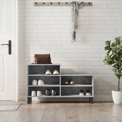 vidaXL Shoe Cabinet Concrete Grey 102x36x60 cm Engineered Wood
