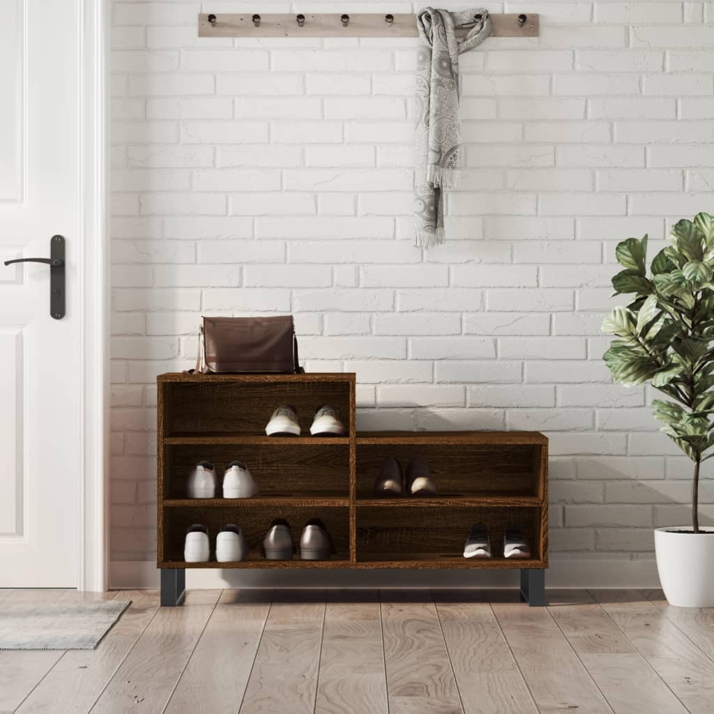 vidaXL Shoe Cabinet Brown Oak 102x36x60 cm Engineered Wood