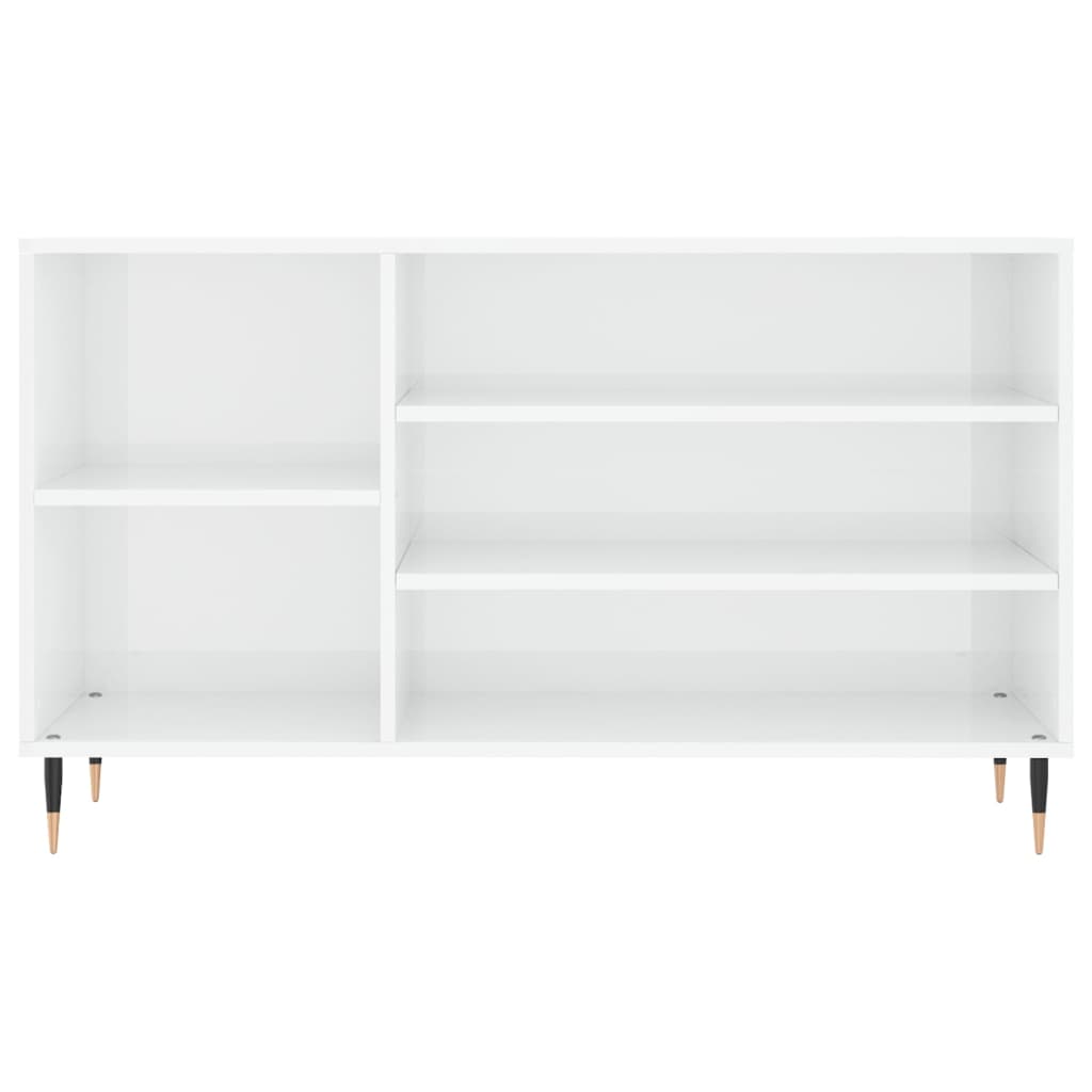 vidaXL Shoe Cabinet High Gloss White 102x36x60 cm Engineered Wood