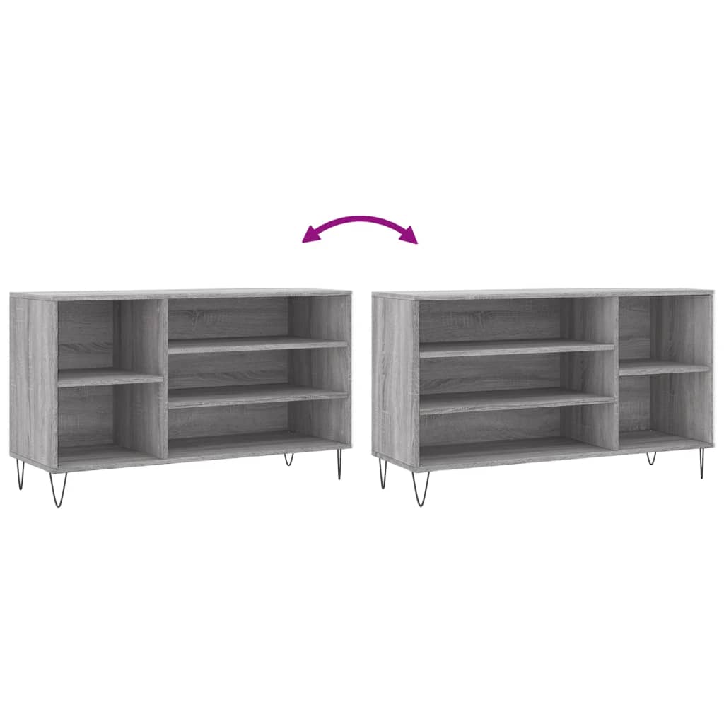 vidaXL Shoe Cabinet Grey Sonoma 102x36x60 cm Engineered Wood