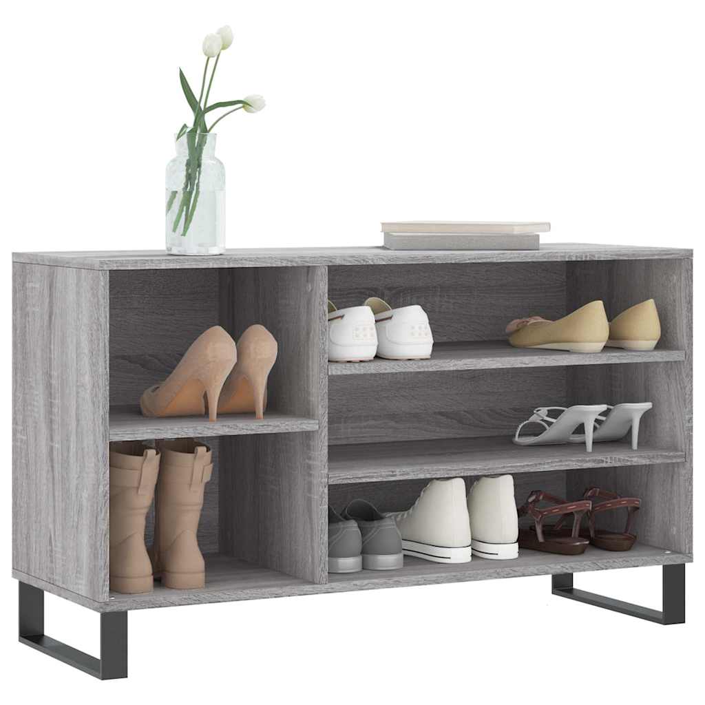 vidaXL Shoe Cabinet Grey Sonoma 102x36x60 cm Engineered Wood