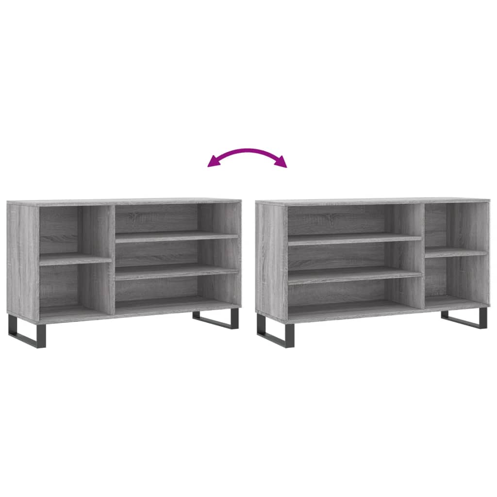 vidaXL Shoe Cabinet Grey Sonoma 102x36x60 cm Engineered Wood