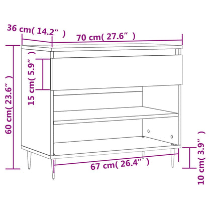 vidaXL Shoe Cabinet White 70x36x60 cm Engineered Wood