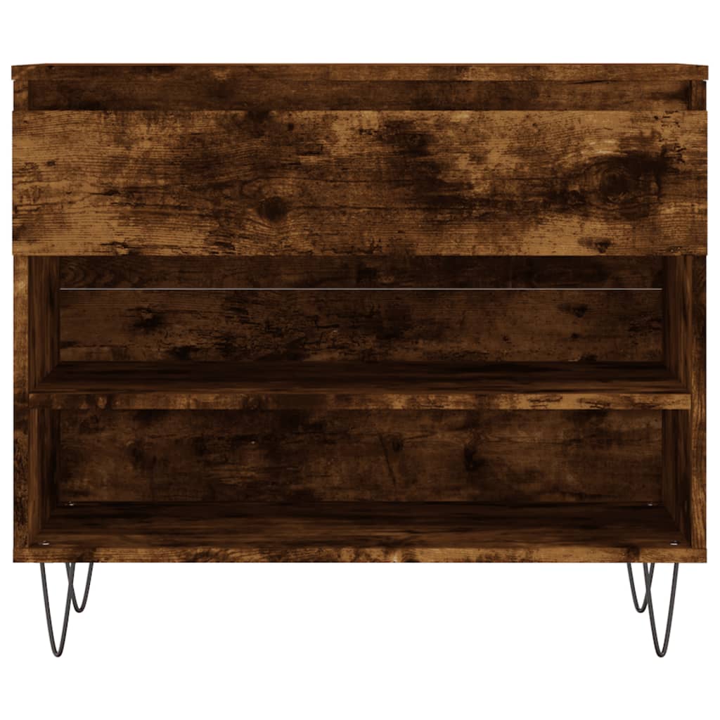 vidaXL Shoe Cabinet Smoked Oak 70x36x60 cm Engineered Wood