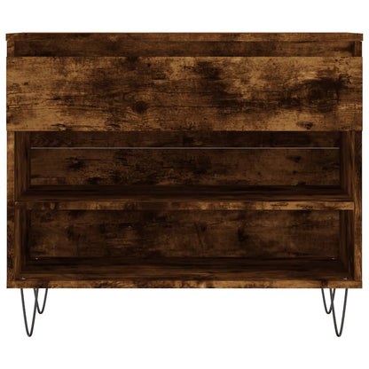 vidaXL Shoe Cabinet Smoked Oak 70x36x60 cm Engineered Wood
