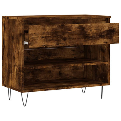 vidaXL Shoe Cabinet Smoked Oak 70x36x60 cm Engineered Wood