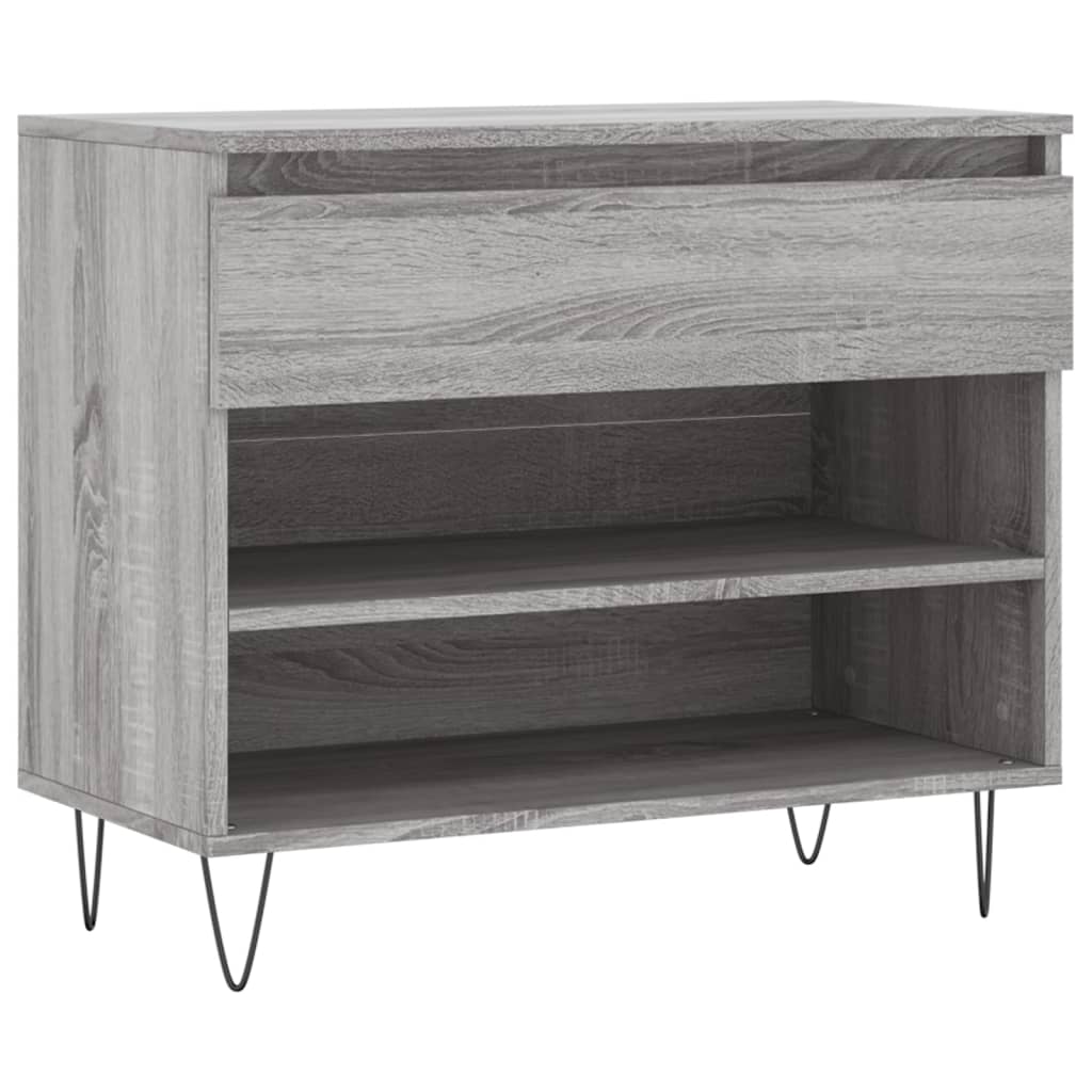 vidaXL Shoe Cabinet Grey Sonoma 70x36x60 cm Engineered Wood