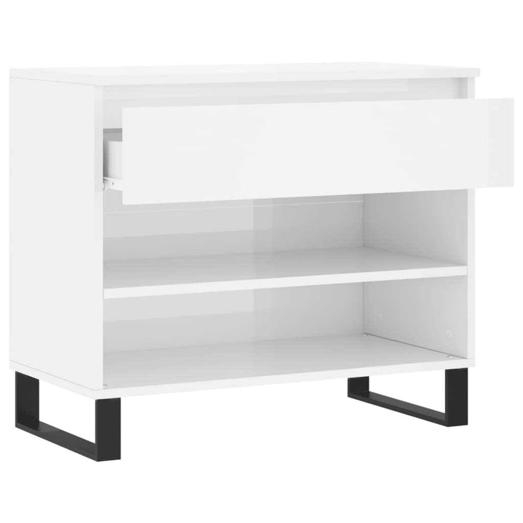 vidaXL Shoe Cabinet High Gloss White 70x36x60 cm Engineered Wood