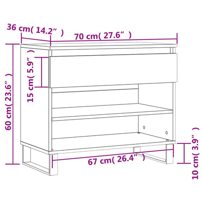vidaXL Shoe Cabinet Concrete Grey 70x36x60 cm Engineered Wood