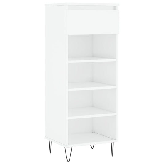 vidaXL Shoe Cabinet High Gloss White 40x36x105 cm Engineered Wood