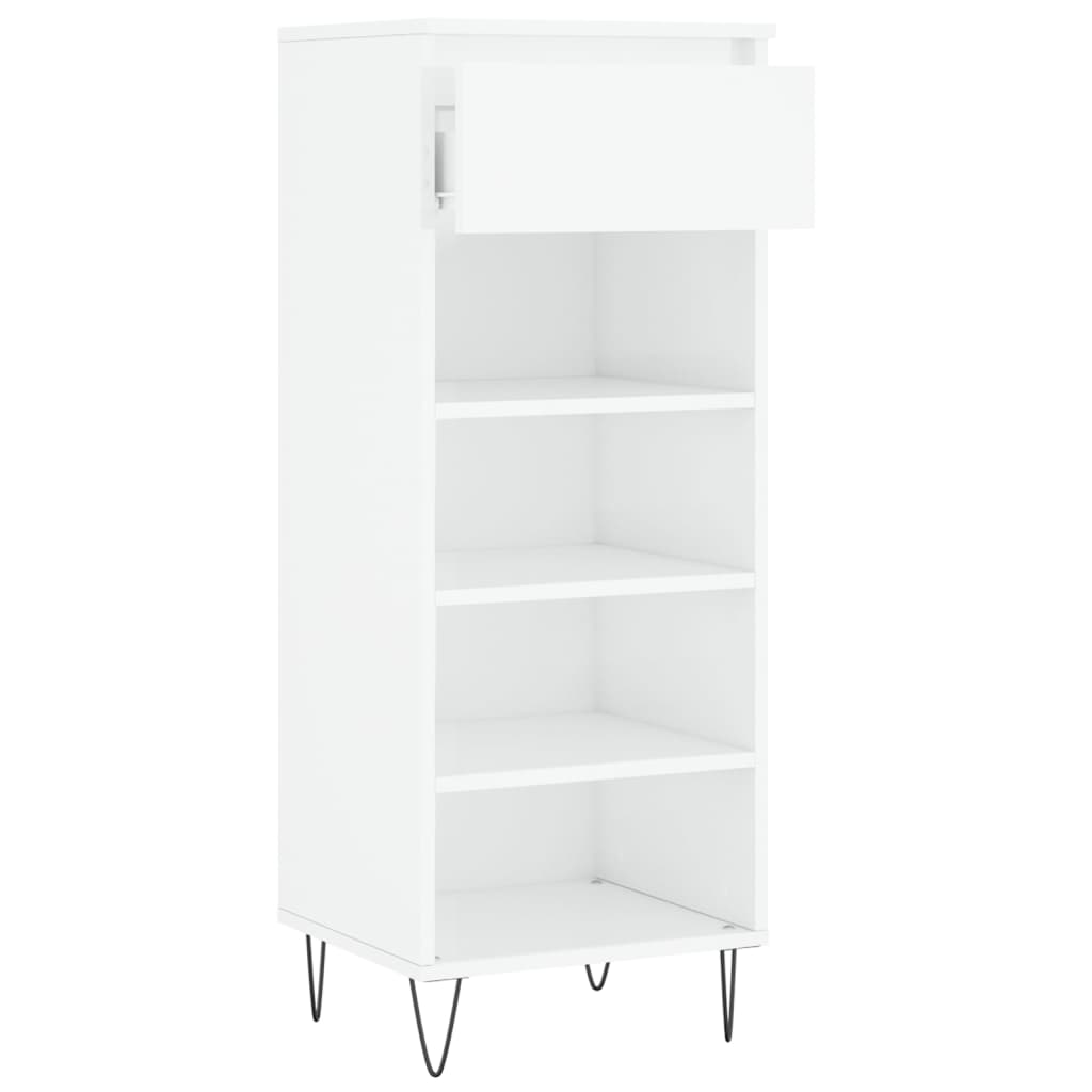 vidaXL Shoe Cabinet High Gloss White 40x36x105 cm Engineered Wood