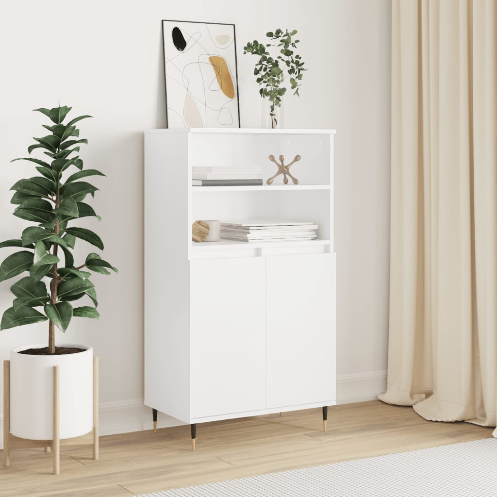 vidaXL Highboard White 60x36x110 cm Engineered Wood