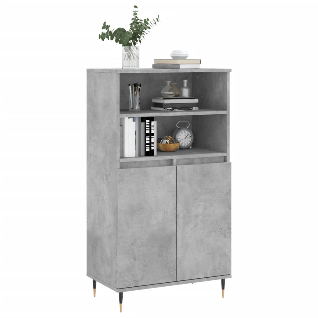 vidaXL Highboard Concrete Grey 60x36x110 cm Engineered Wood