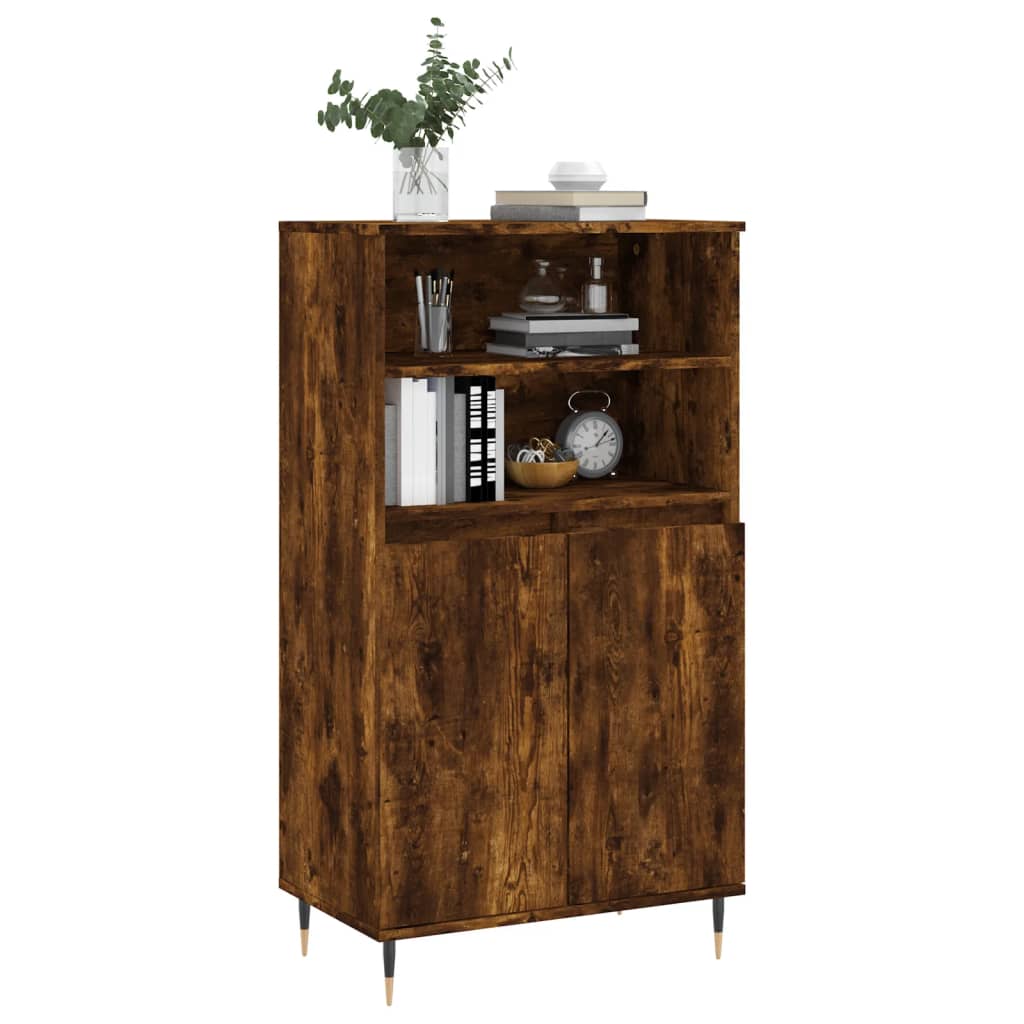 vidaXL Highboard Smoked Oak 60x36x110 cm Engineered Wood