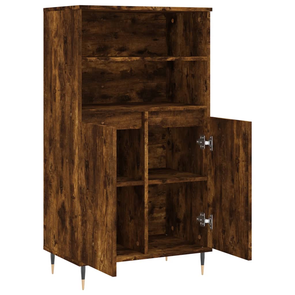 vidaXL Highboard Smoked Oak 60x36x110 cm Engineered Wood