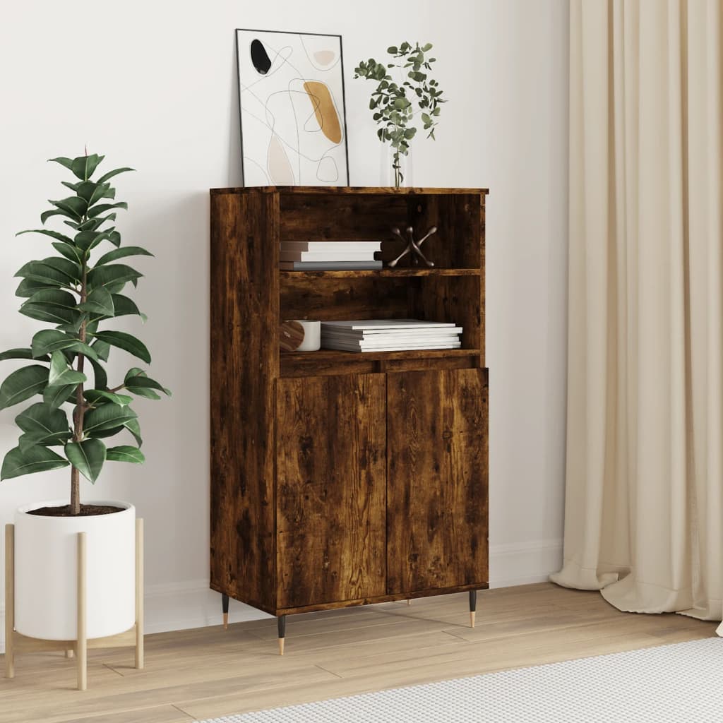 vidaXL Highboard Smoked Oak 60x36x110 cm Engineered Wood