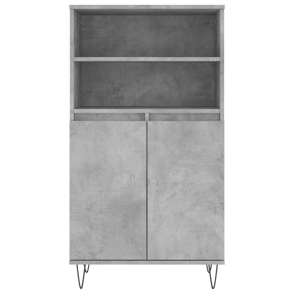 vidaXL Highboard Concrete Grey 60x36x110 cm Engineered Wood