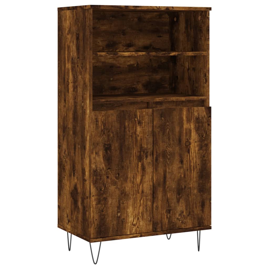 vidaXL Highboard Smoked Oak 60x36x110 cm Engineered Wood