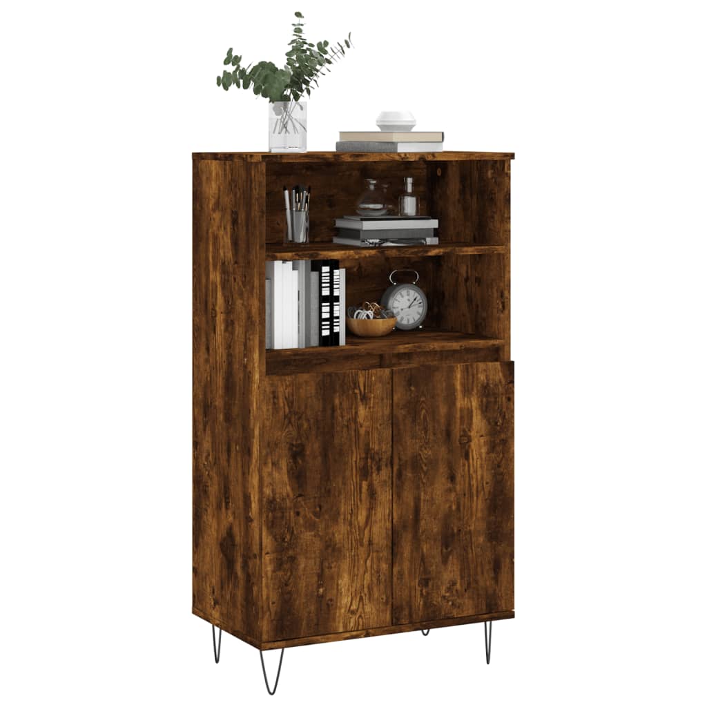 vidaXL Highboard Smoked Oak 60x36x110 cm Engineered Wood
