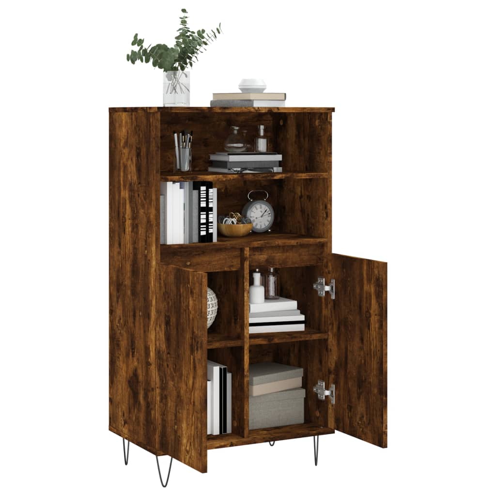 vidaXL Highboard Smoked Oak 60x36x110 cm Engineered Wood