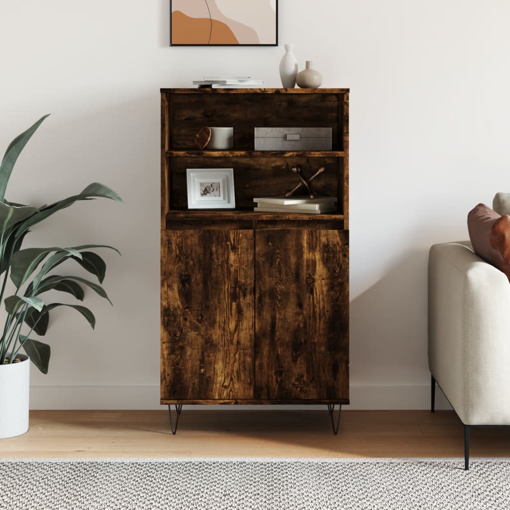 vidaXL Highboard Smoked Oak 60x36x110 cm Engineered Wood
