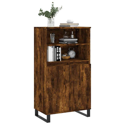 vidaXL Highboard Smoked Oak 60x36x110 cm Engineered Wood