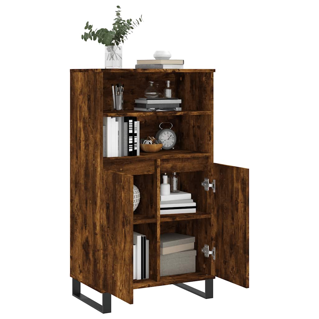 vidaXL Highboard Smoked Oak 60x36x110 cm Engineered Wood