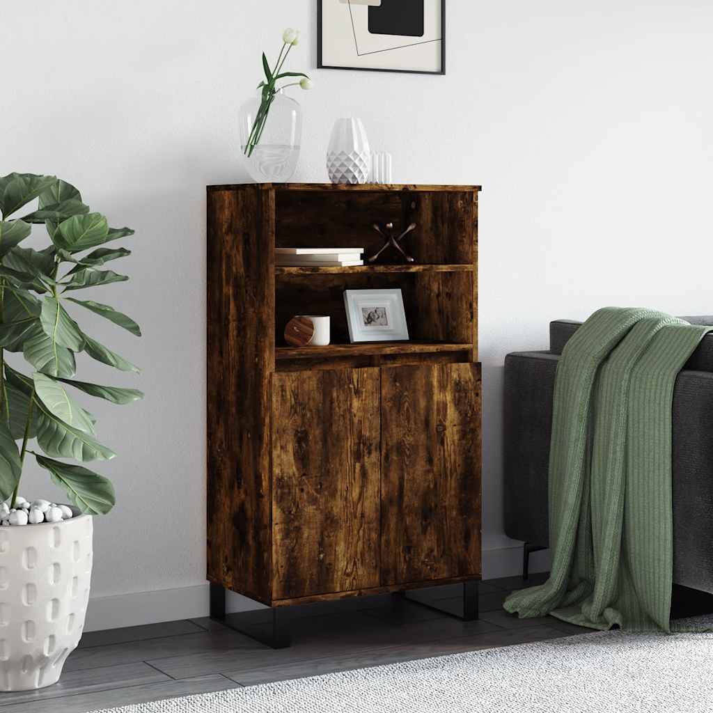 vidaXL Highboard Smoked Oak 60x36x110 cm Engineered Wood