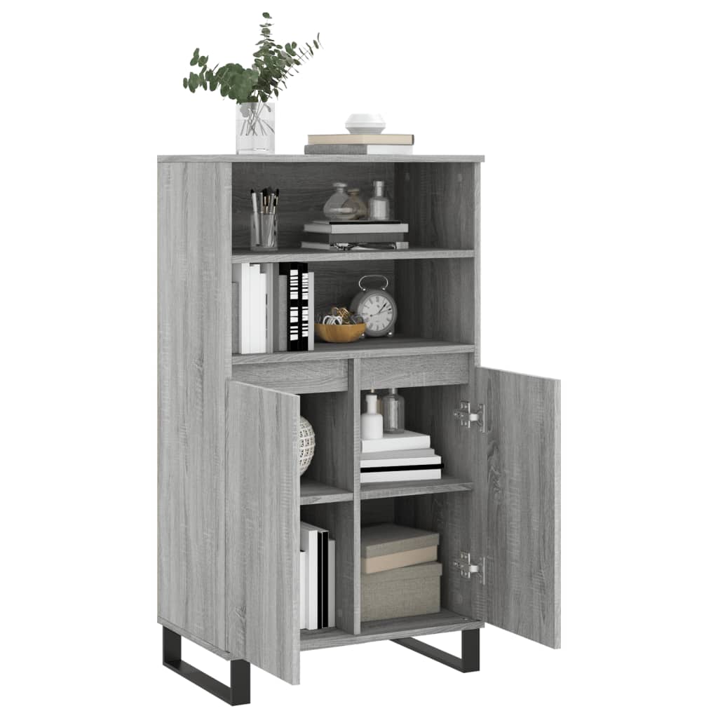vidaXL Highboard Grey Sonoma 60x36x110 cm Engineered Wood