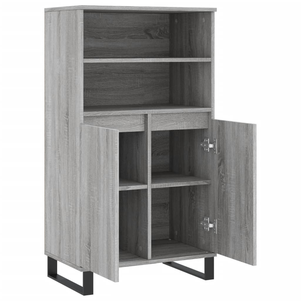 vidaXL Highboard Grey Sonoma 60x36x110 cm Engineered Wood