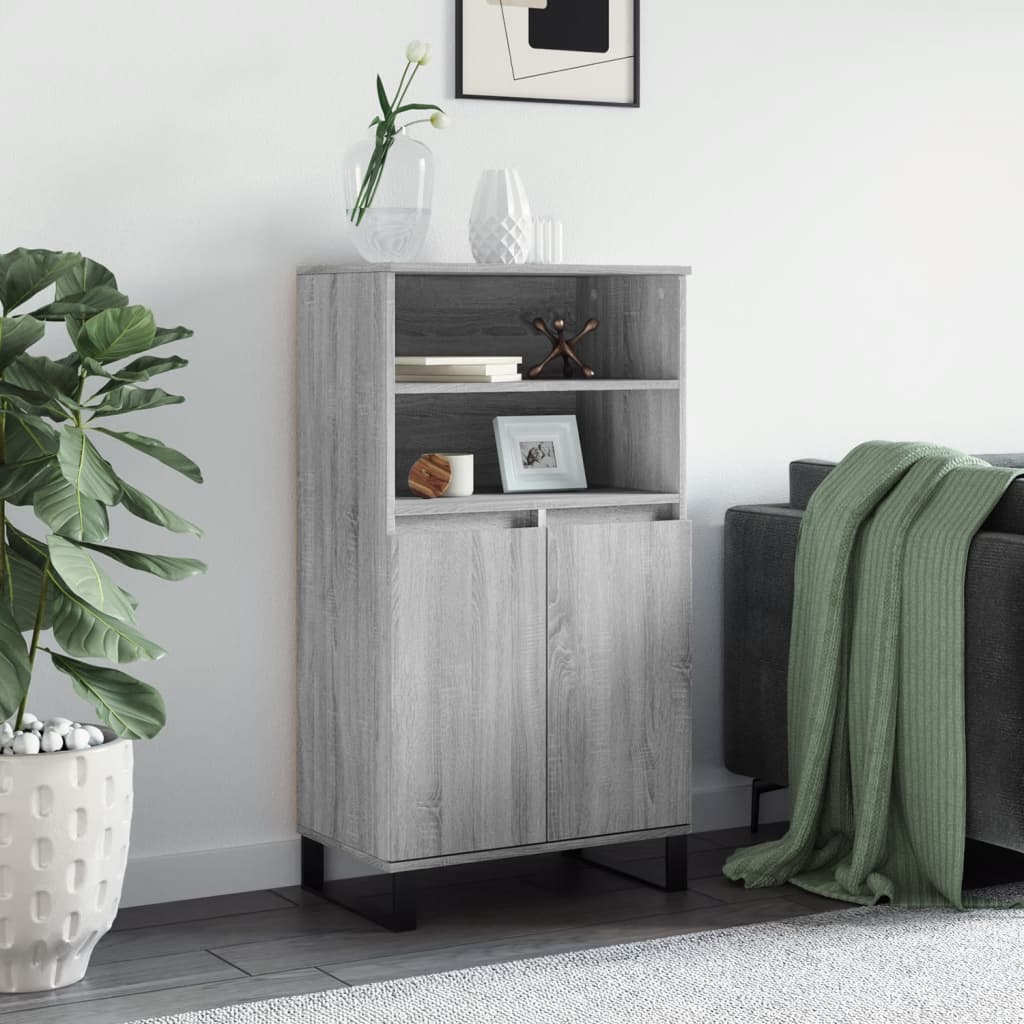 vidaXL Highboard Grey Sonoma 60x36x110 cm Engineered Wood