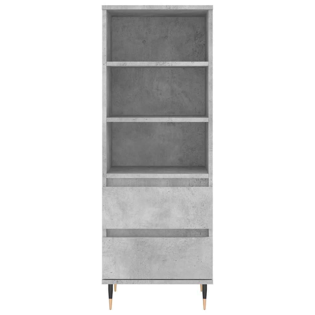 vidaXL Highboard Concrete Grey 40x36x110 cm Engineered Wood