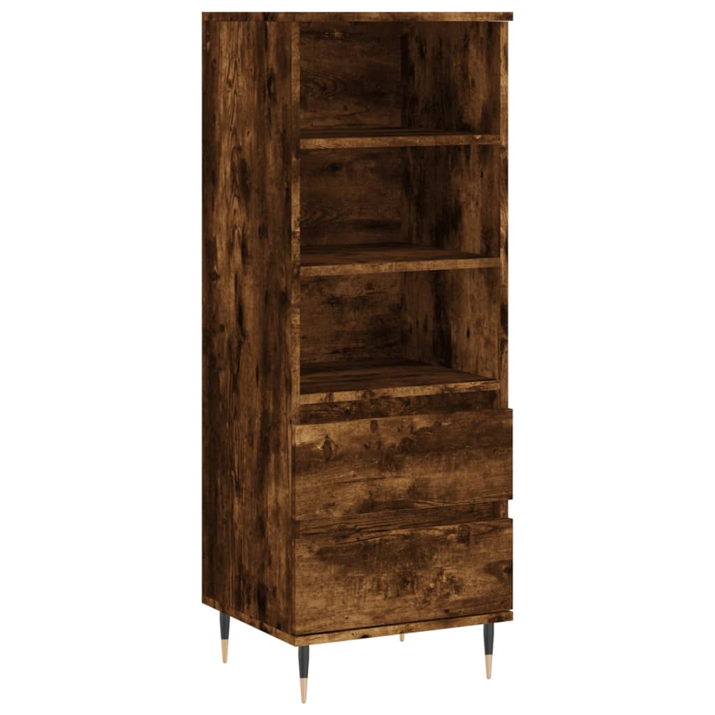 vidaXL Highboard Smoked Oak 40x36x110 cm Engineered Wood