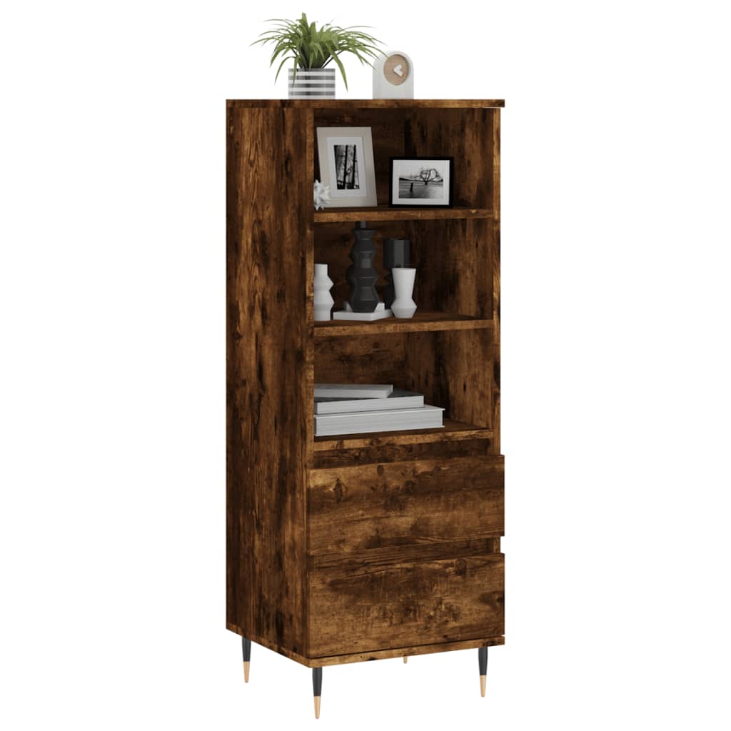 vidaXL Highboard Smoked Oak 40x36x110 cm Engineered Wood
