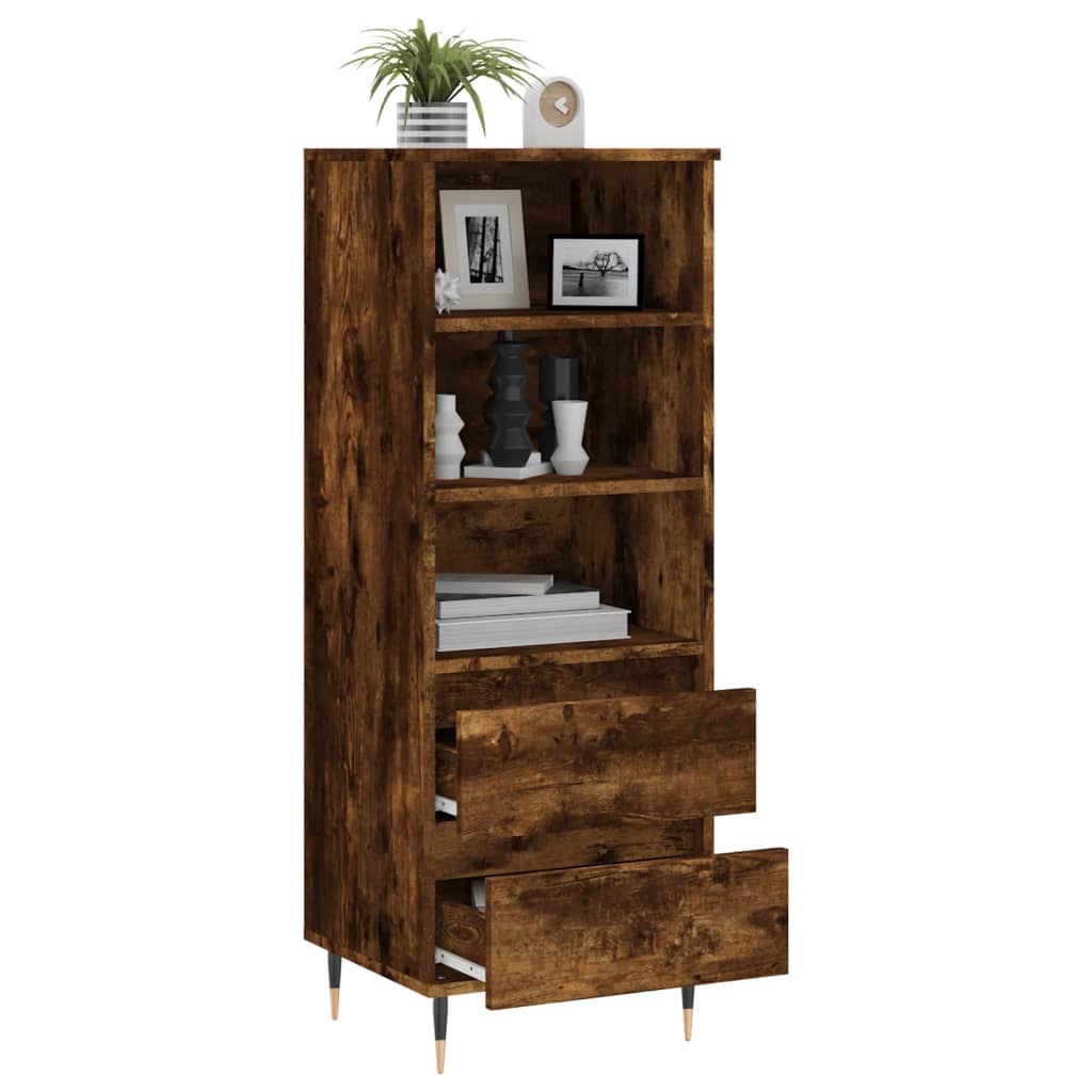 vidaXL Highboard Smoked Oak 40x36x110 cm Engineered Wood