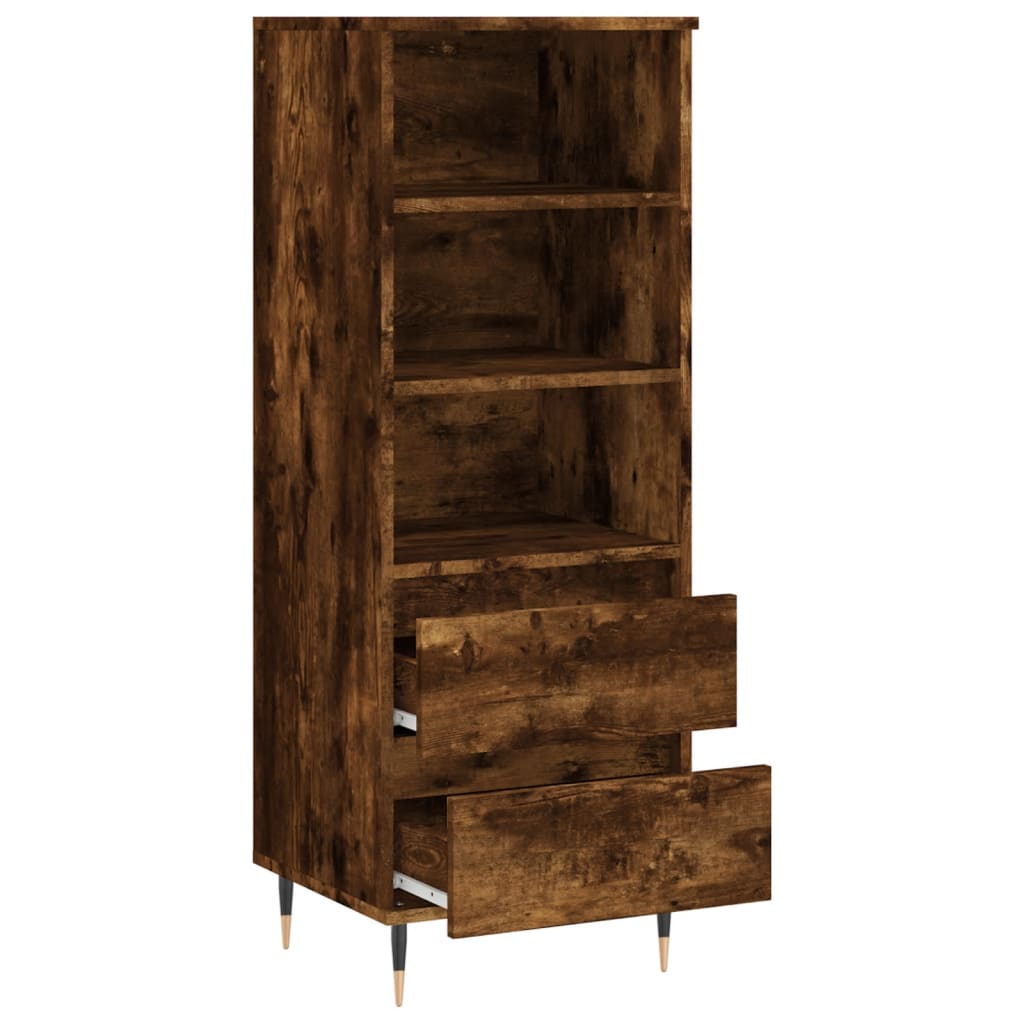 vidaXL Highboard Smoked Oak 40x36x110 cm Engineered Wood