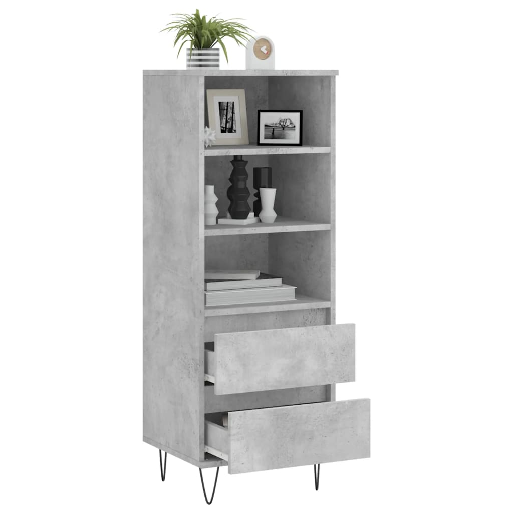 vidaXL Highboard Concrete Grey 40x36x110 cm Engineered Wood