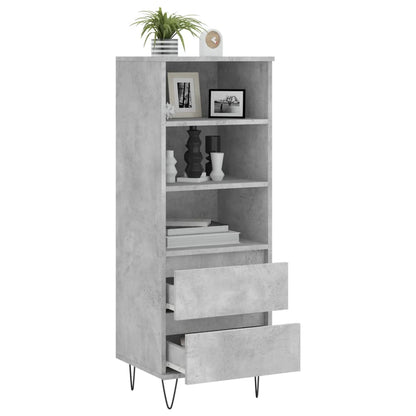 vidaXL Highboard Concrete Grey 40x36x110 cm Engineered Wood