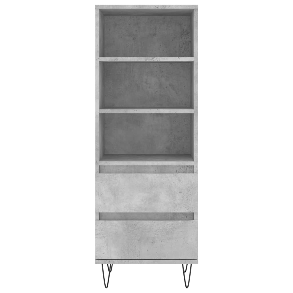 vidaXL Highboard Concrete Grey 40x36x110 cm Engineered Wood