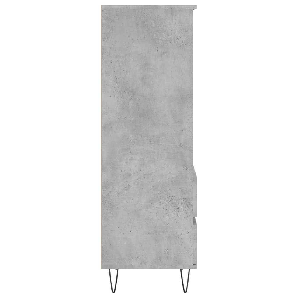 vidaXL Highboard Concrete Grey 40x36x110 cm Engineered Wood