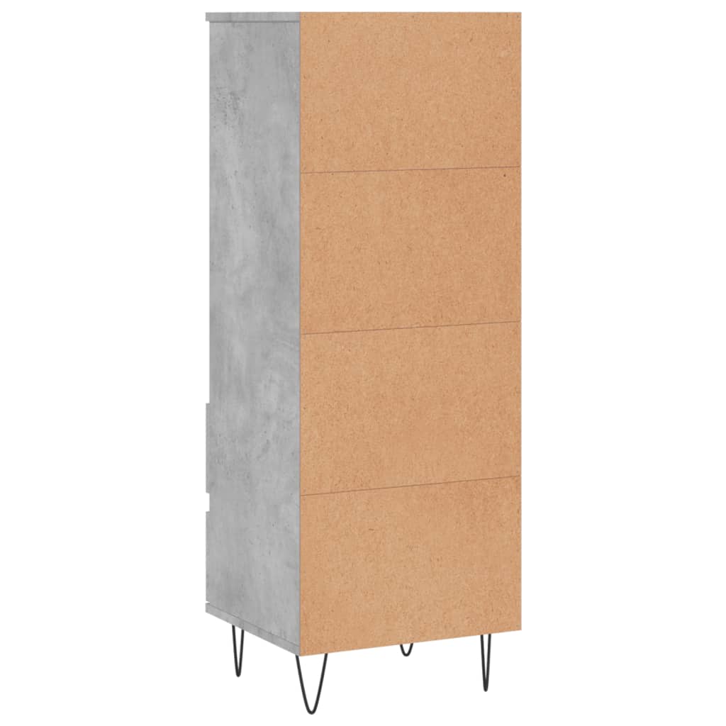 vidaXL Highboard Concrete Grey 40x36x110 cm Engineered Wood